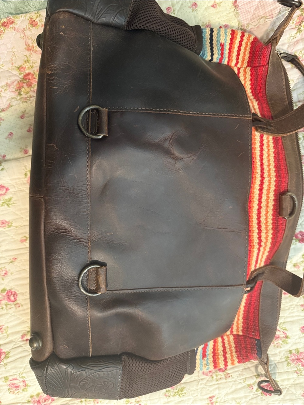 STS Ranchwear Brown Multi-Pattern Patchwork Tote - Picture 3 of 4